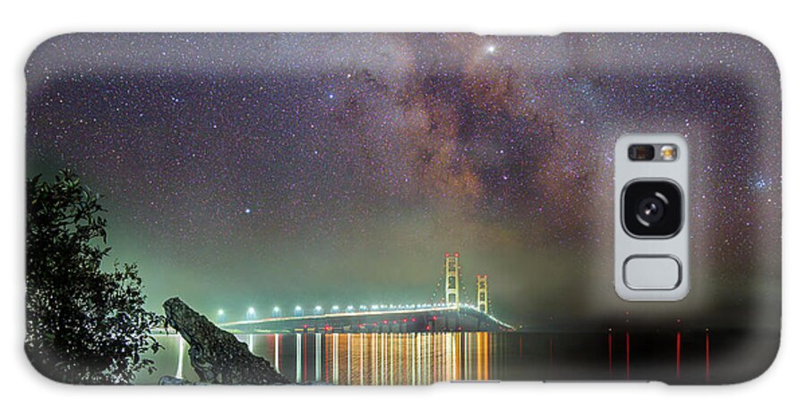 Milky Way Galaxy Case featuring the digital art Milky Way Over The Bridge Mackinaw by Norris Seward