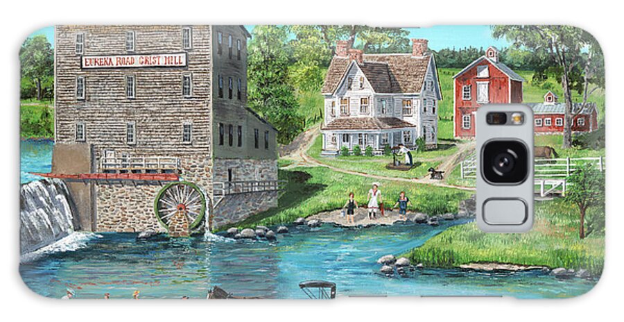 Mill Gatherings Galaxy Case featuring the painting Mill Gatherings by Bob Fair