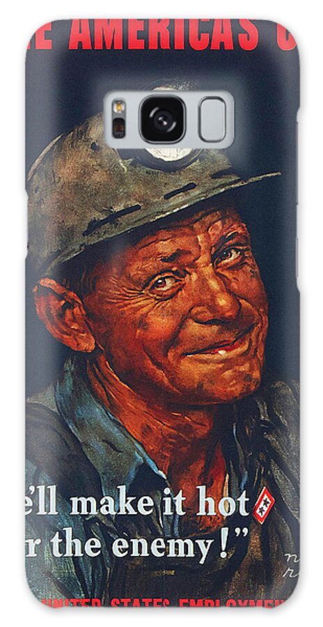 Coal Galaxy Case featuring the painting Mine America's Coal by Norman Rockwell