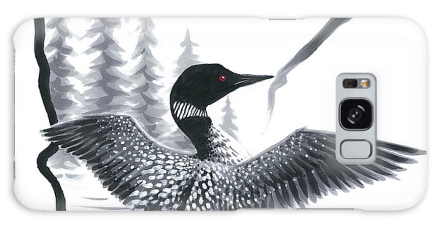 Minnesota Loon Galaxy Case featuring the painting Minnesota Loon by Chuck Black