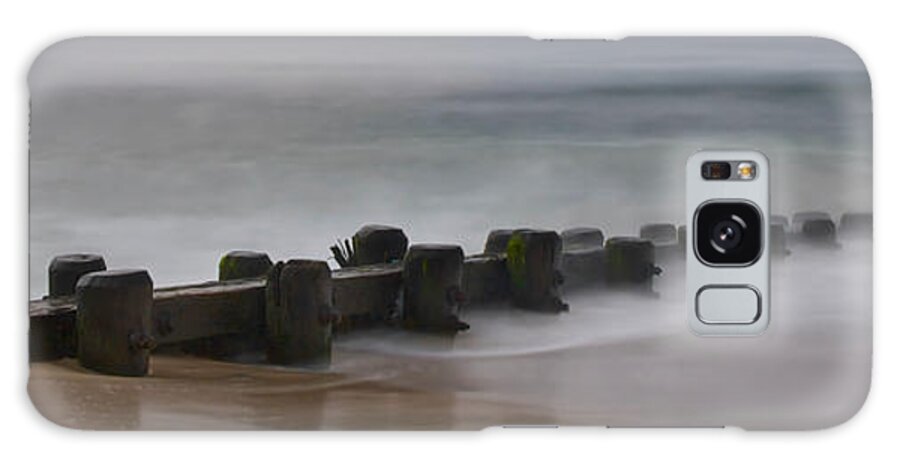 Lbi Galaxy Case featuring the photograph Misty Beach Morning - signed color panoramic version by Mark Miller