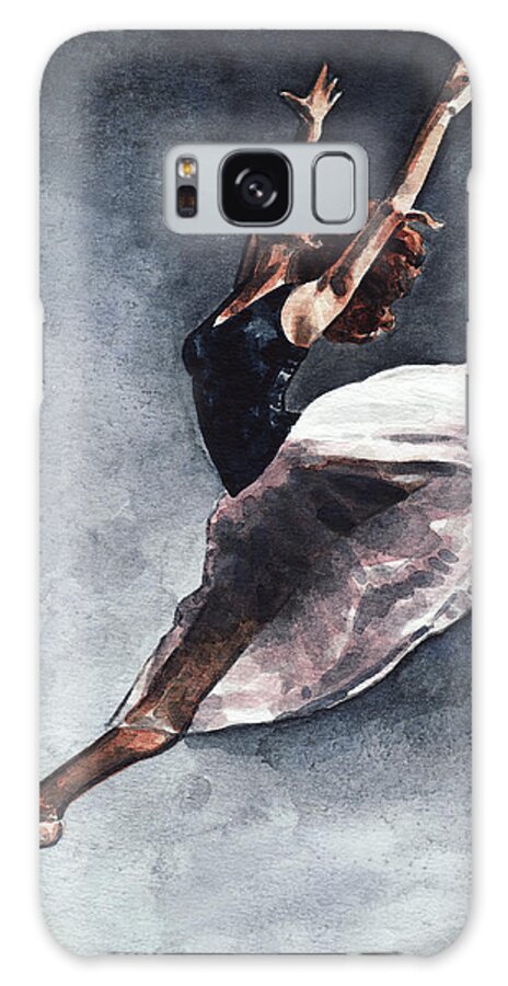 Misty Copeland Galaxy Case featuring the painting Misty Copeland Leap by Laura Row