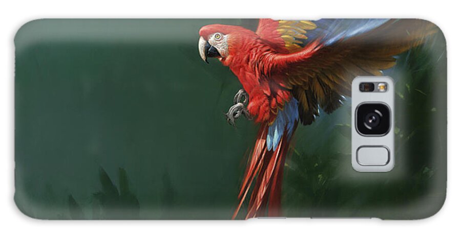 Macaw Galaxy Case featuring the photograph Mja-oil-wwl-70280 by Michael Jackson