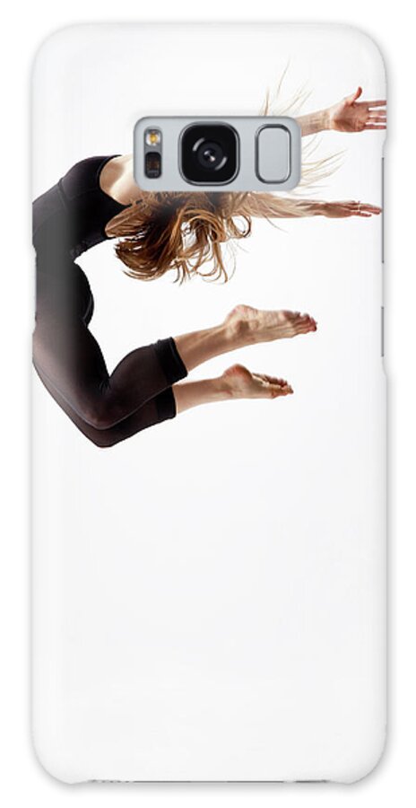 Human Arm Galaxy Case featuring the photograph Modern Dancer Jumping In The Air by Jonya