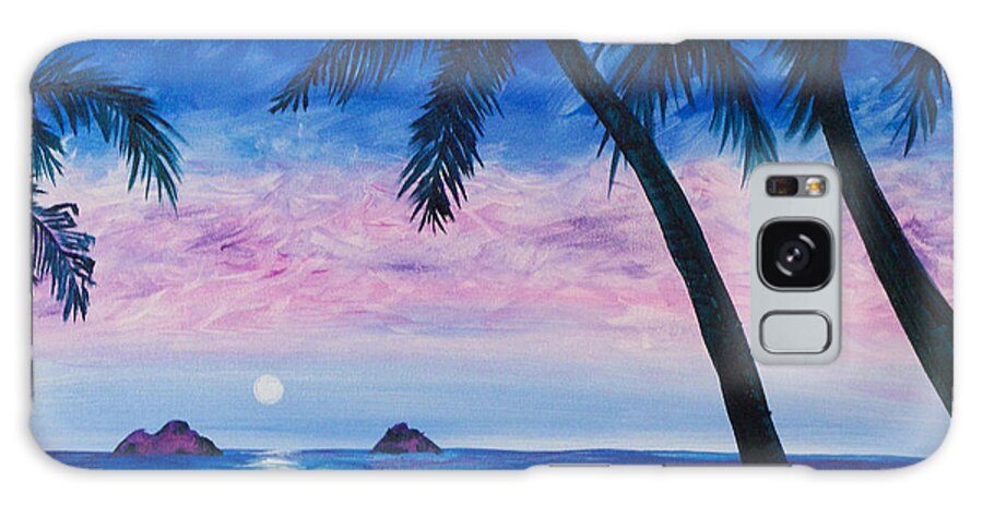Hawaii Galaxy Case featuring the painting Mokulea Moonrise by Megan Collins