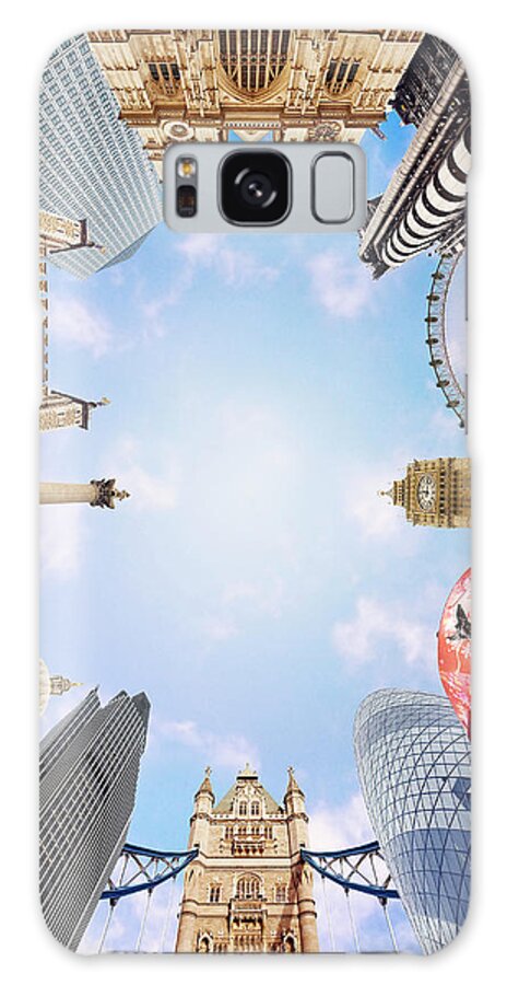 Piccadilly Circus Galaxy Case featuring the photograph Montage Picture Of London Landmarks by Caroline Purser