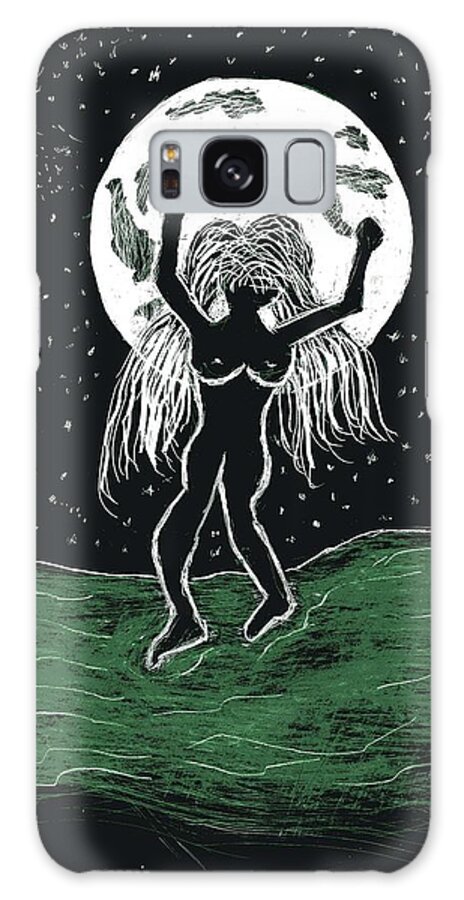Moon Galaxy Case featuring the drawing Moon Dancer by Branwen Drew