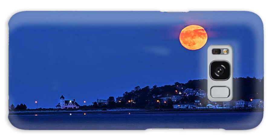 Nahant Galaxy Case featuring the photograph Moonrise over Nahant from Revere Beach Nahant MA by Toby McGuire
