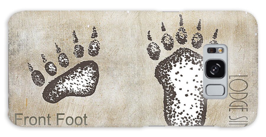 Bear Tracks Galaxy Case featuring the mixed media Moose Lodge 2 - Bear Tracks 2 by Lightboxjournal