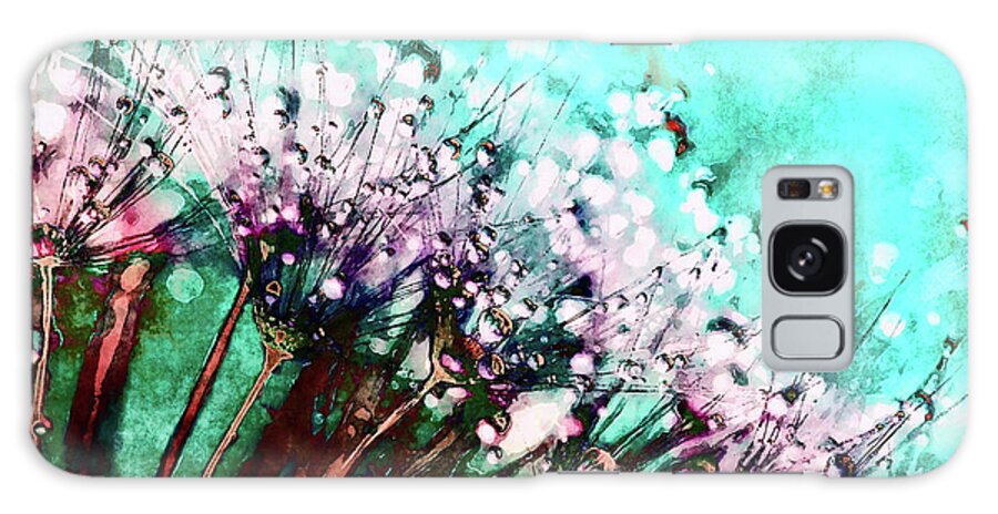 Dandelions Galaxy Case featuring the digital art Morning Dew On Dandelions by Phil Perkins