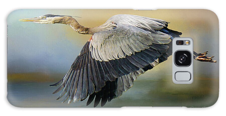 Great Blue Heron Galaxy Case featuring the photograph Morning Flight by Randall Allen