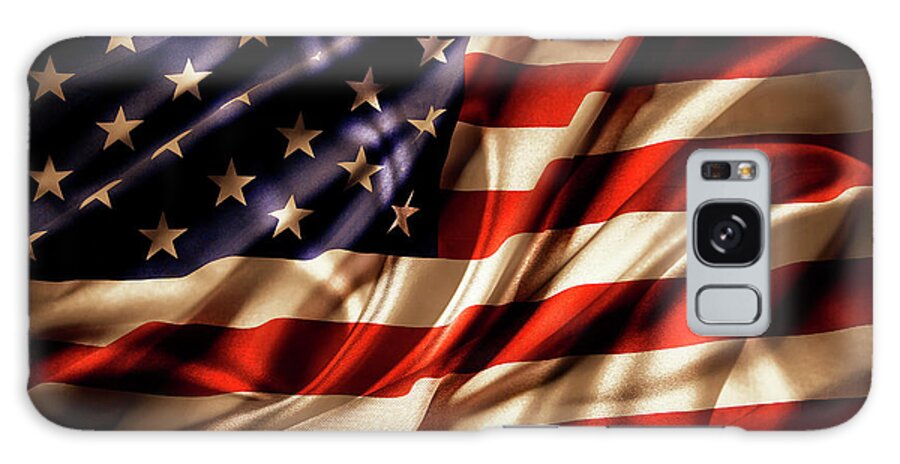 Flag Galaxy Case featuring the photograph Morning light American flag by Les Cunliffe