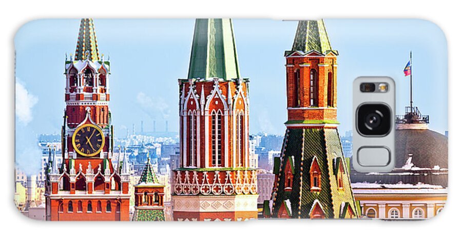 Clock Tower Galaxy Case featuring the photograph Moscow Kremlin Towers by Mordolff
