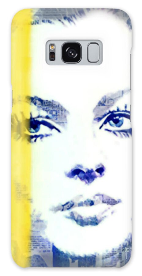 Romy Schneider Galaxy Case featuring the painting Motiv Romy Schneider Deep Yellow Game by Felix Von Altersheim