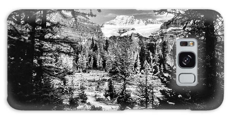 Fine Art Black And White Galaxy Case featuring the photograph Mount Fay from Larch Valley Trail by Steve Ember