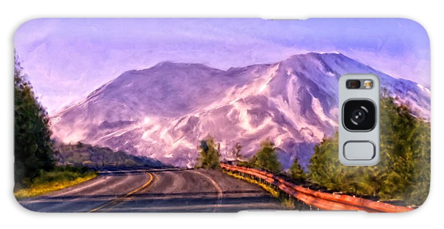 Mount St. Helens Galaxy Case featuring the painting Mount St. Helens Morning by Jeanette Mahoney