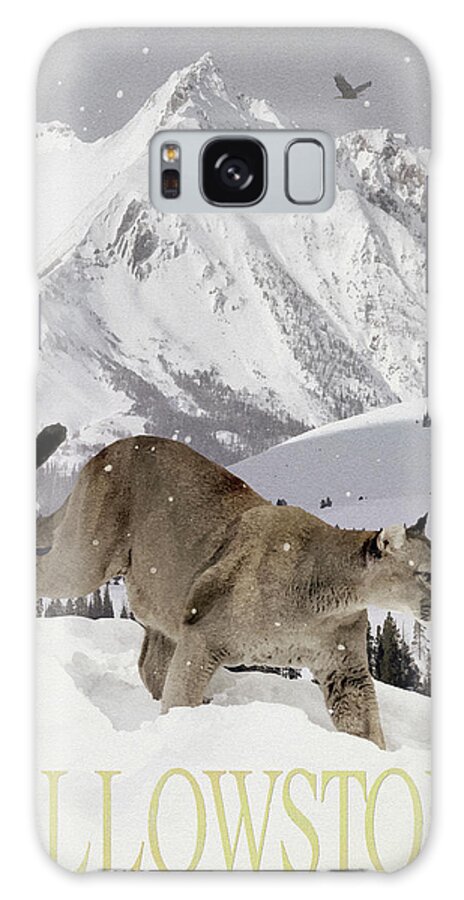 Mountain Lion Galaxy Case featuring the mixed media Mountain Lion by Old Red Truck