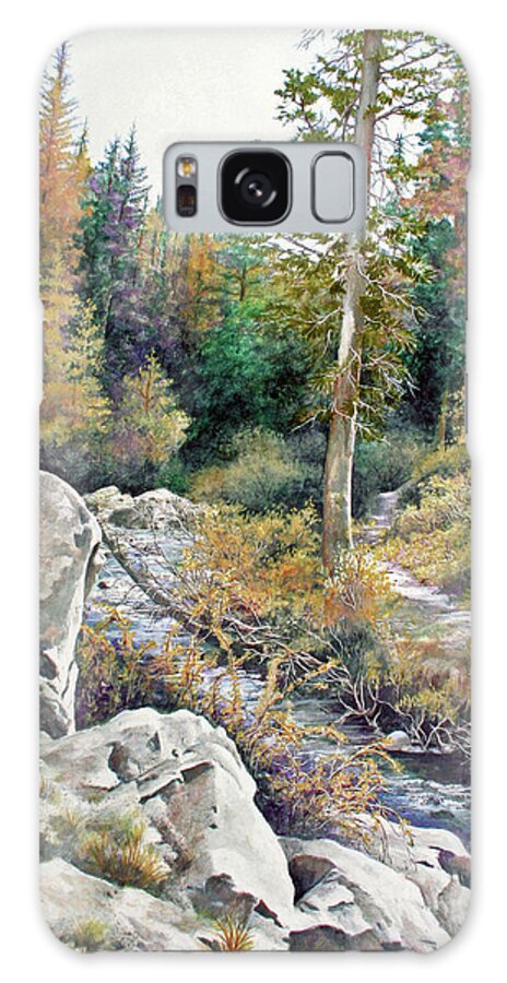 Mountain Rapids Galaxy Case featuring the painting Mountain Rapids by Carol J Rupp