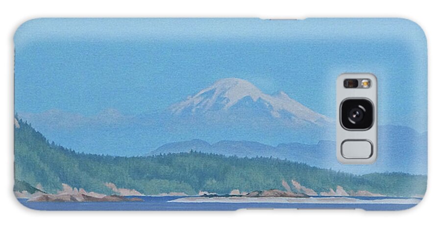 Snow Capped Mountain Galaxy Case featuring the painting Mt Baker by Ron Parker