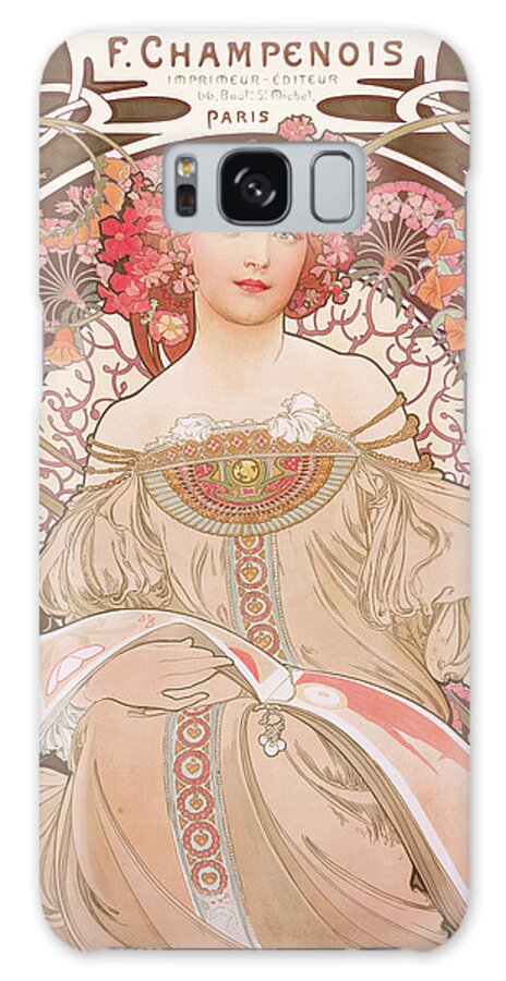 Mucha-reverie Galaxy Case featuring the mixed media Mucha-reverie by Portfolio Arts Group