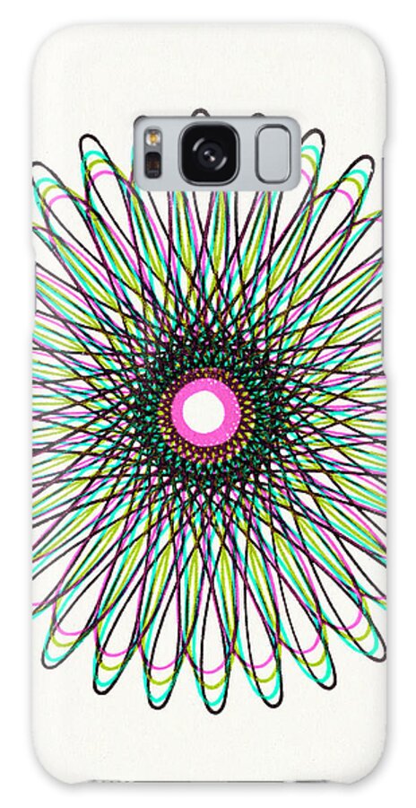 Accent Ornament Galaxy Case featuring the drawing Multi Color Flower Line Design by CSA Images