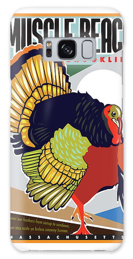 Brookline Turkeys Galaxy Case featuring the digital art Muscle Beach by Caroline Barnes