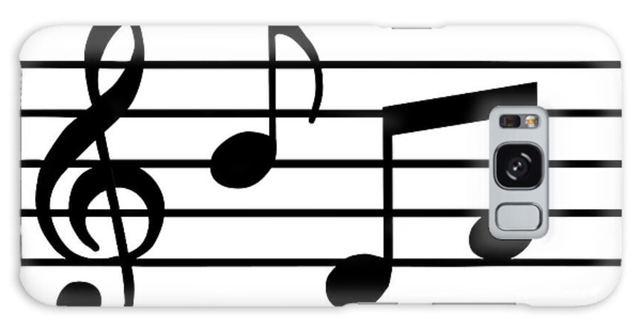 Sheet Music Galaxy Case featuring the digital art Music Notes In Black And White by Comstock