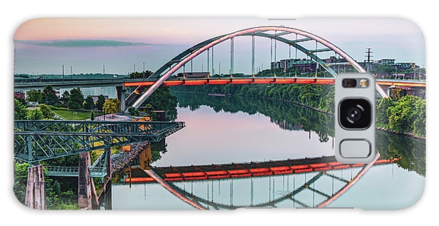 America Galaxy Case featuring the photograph Nashville Tennessee Korean War Veterans Bridge at Dawn by Gregory Ballos