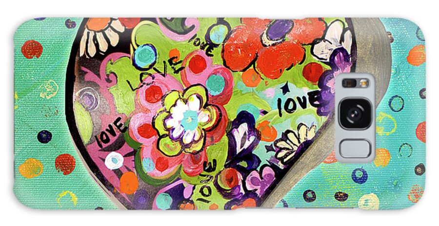 Neon Galaxy Case featuring the painting Neon Hearts Of Love IIi by Patricia Pinto