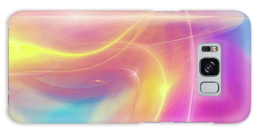 Abstract Galaxy S8 Case featuring the digital art Neon light cosmic rays by Marina Usmanskaya