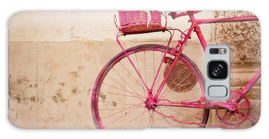 Outdoors Galaxy Case featuring the photograph Neon Pink Vintage Bike by Claudia Casal