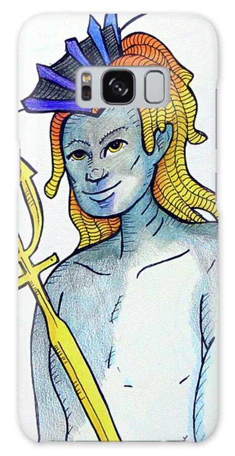 Neptune Galaxy Case featuring the drawing Neptune by Loretta Nash