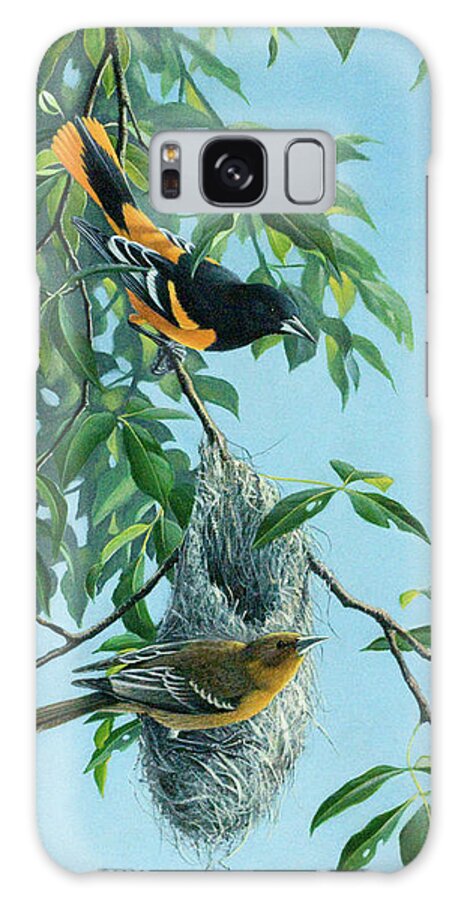 Nesting Orioles Galaxy Case featuring the painting Nesting Orioles by Wilhelm Goebel
