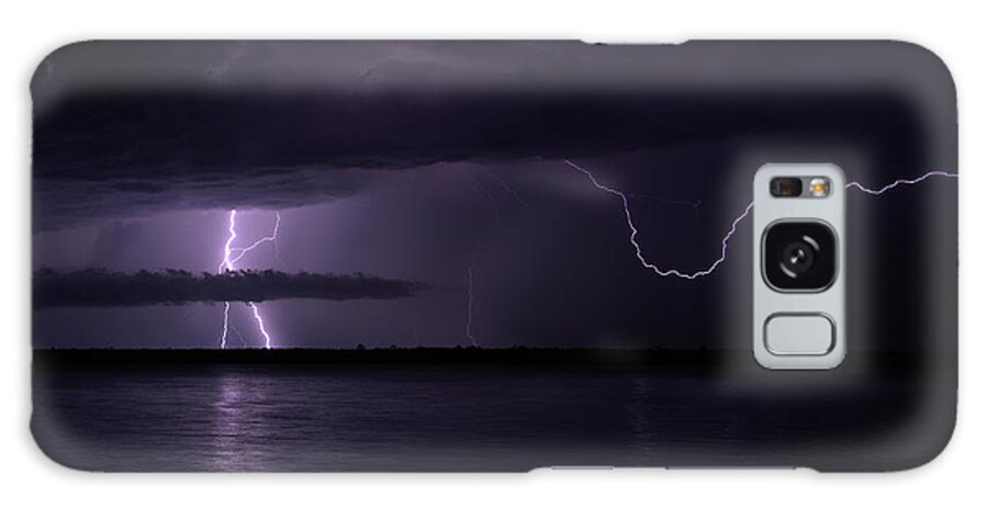 Lightning Galaxy Case featuring the photograph Night storm by Nicolas Lombard