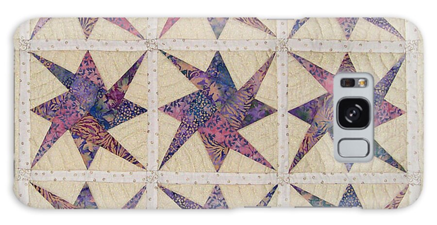 Art Quilt Galaxy Case featuring the tapestry - textile Nine Stars dipping their toes in the sea Sending Ripples to the Shore by Pam Geisel