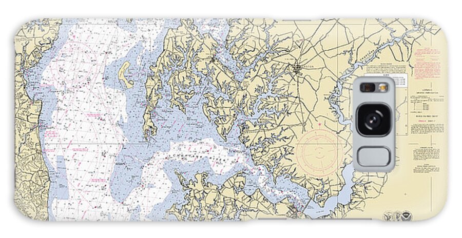 Chesapeake Bay Galaxy Case featuring the digital art Chesapeake Bay, Cove Point to Sandy Point NOAA Chart Chart 12263 by Nautical Chartworks