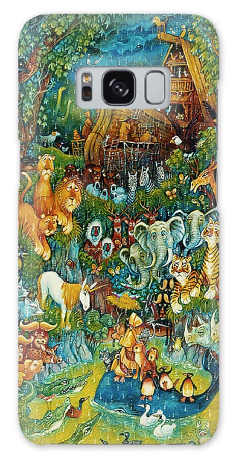 Giraffes Galaxy Case featuring the painting Noah And The Last Unicorn by Bill Bell