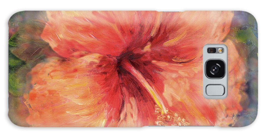 Hibiscus Galaxy Case featuring the painting Noon by Maria Trad