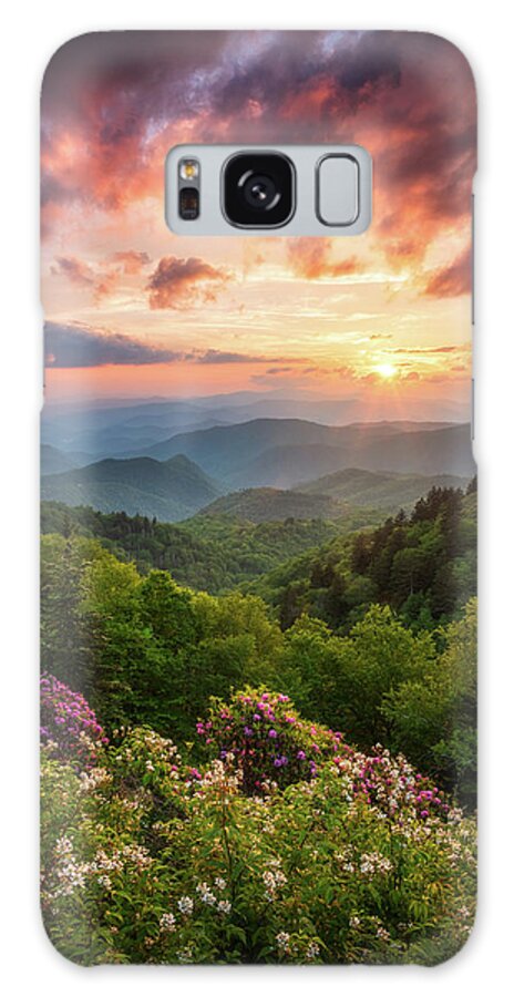 Great Smoky Mountains Galaxy Case featuring the photograph North Carolina Great Smoky Mountains Sunset Landscape Cherokee NC by Dave Allen
