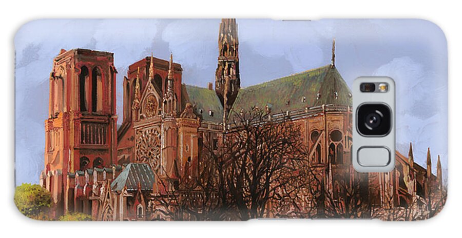 Paris Galaxy Case featuring the painting Notre-Dame by Guido Borelli