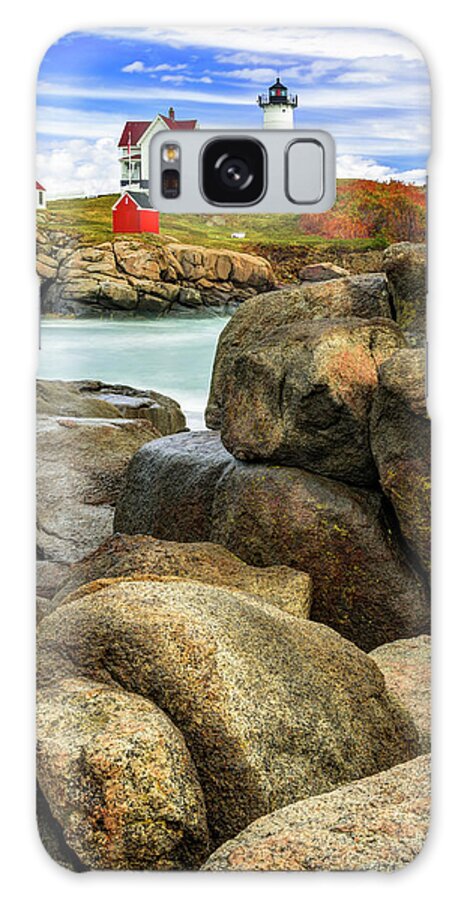 America Galaxy Case featuring the photograph Nubble Lighthouse on Cape Neddick in York Maine by Gregory Ballos