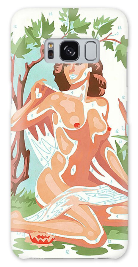 Adult Galaxy Case featuring the drawing Nude Woman Paint By Number by CSA Images