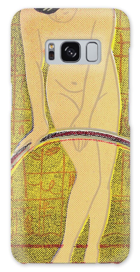 Adult Galaxy Case featuring the drawing Nude Woman With Hula Hoop by CSA Images
