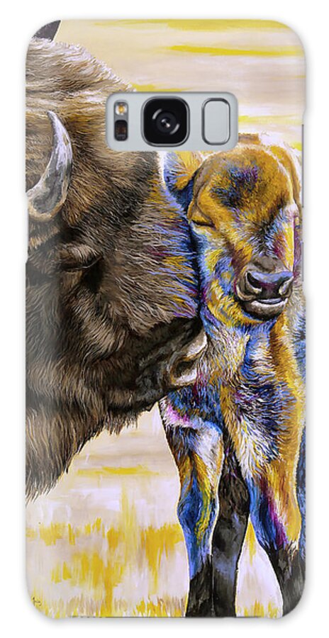 Bison Galaxy Case featuring the painting Nuzzled by Averi Iris
