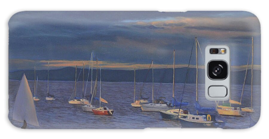 Nyack Galaxy Case featuring the painting Nyack Mooring Field by Beth Riso