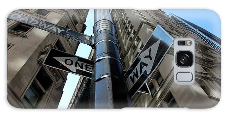 Street Sign Galaxy Case featuring the photograph Nyc Lower Broadway Looking Up by Robert Goldwitz