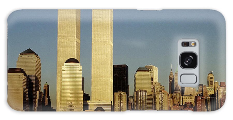 Lower Manhattan Galaxy Case featuring the photograph Nyc Skyline With The Twin Towers, From by Bentrussell