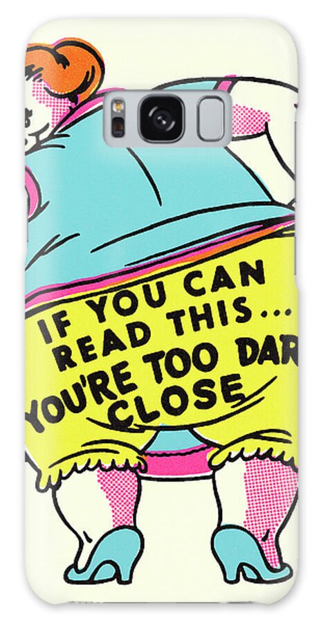 Adult Galaxy Case featuring the drawing Obese Woman With Saying On Her Rear End by CSA Images