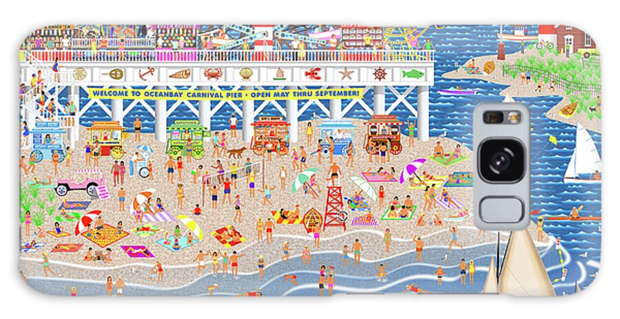Oceanbay Carnival Pier Galaxy Case featuring the digital art Oceanbay Carnival Pier by Mark Frost