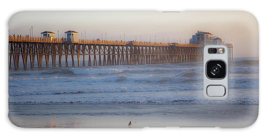Oceanside Pier Galaxy Case featuring the photograph Oceanside California Big Wave Surfing 2 by Catherine Walters